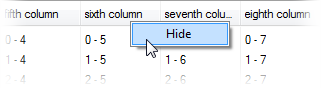 Hiding column via context menu